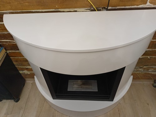 Camino a bioetanolo in legno bianco con bruciatore - Foto 3 di 8