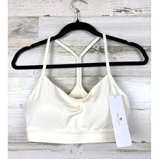 CRZ YOGA Womens M White Butterluxe Wireless Racerback Padded Sports Bra NEW