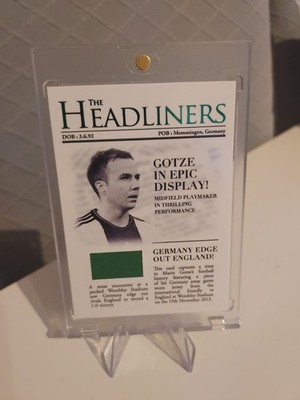   Mario Götze Match Worn Patch Wembley 2013 Futera Headlines /12 WM Held 2014  