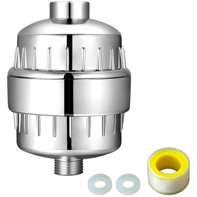 #ad 25 Stage Shower Head Filter for Hard Water High Pressure Silver $20.49