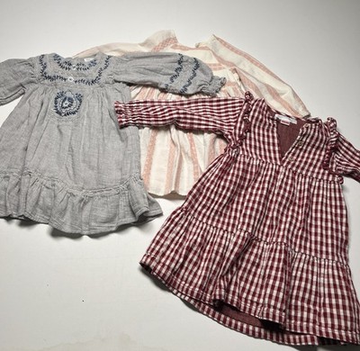 Zara Lot Of 3 Toddler Girl Dresses Size 3T-4T Boho Long Sleeve | eBay