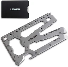 Lever Gear Toolcard Pro - 40 in 1 Credit Card Multitool. Slim, Minimalist Surviv