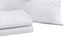 White on White Twin Size Microfiber 3 Piece Sheet Set Striped New In Bag NWT