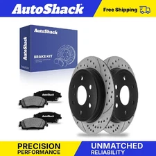 Rear Drilled Slotted Brake Rotors Ceramic Pads for Chevy Silverado 1500 V8