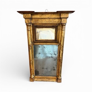 19th Century Antique American federal gilt wood Mirror New York Origin