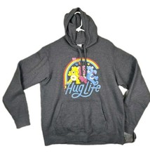 Care Bears Hooded Sweater Adult Large Grey Hooded Long Sleeve Hoodie 80s Retro