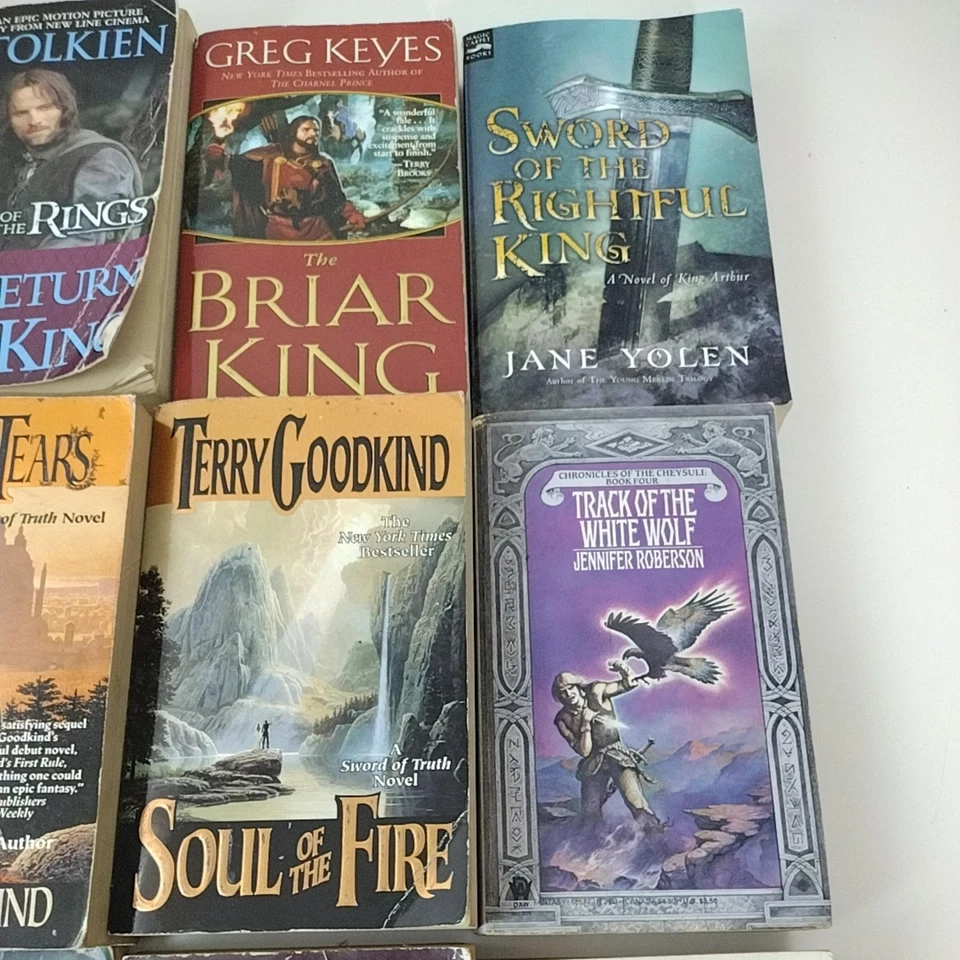 Fantasy Paperback Book Lot of 12 Jordan Tolkien Goodkind Eddings Lucas Claremont - Image 4 of 4