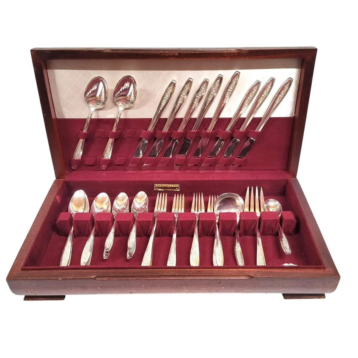 Wm. Rogers & Son Flatware-Set Antique US Silver-Plated Flatware