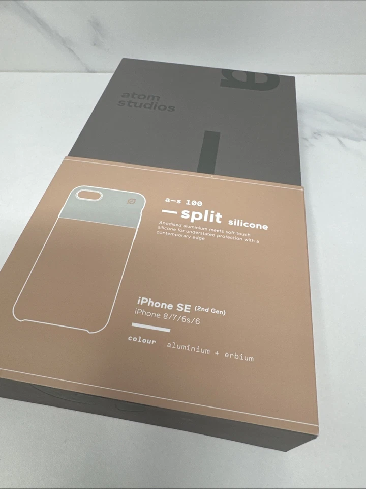 iPhone SE 2nd G 8/7/6/6s Split Slicone Aluminio + Estuche Bronceado Erbio Atom Studios Foto 2 de 4