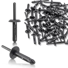 50x Black Nylon Blind Rivets 1/4" For GM 14063981 Ford N803043S Chrysler 6500911
