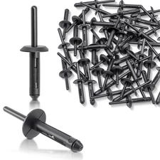 50x Black Nylon Blind Rivets 1/4" For GM 14063981 Ford N803043S Chrysler 6500911