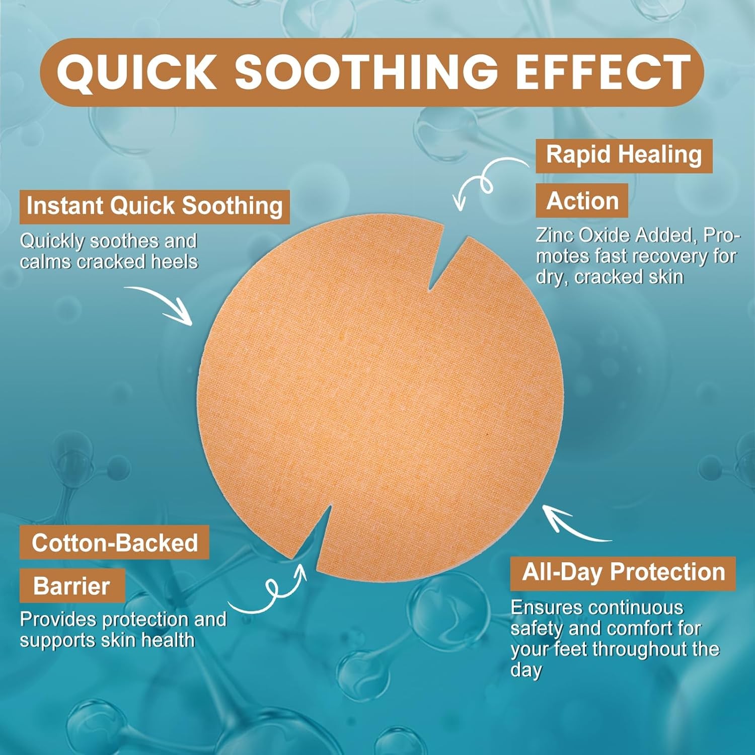 30PCS Patented Cracked Heel Treatment Patches, 80mm×80mm, Beige 