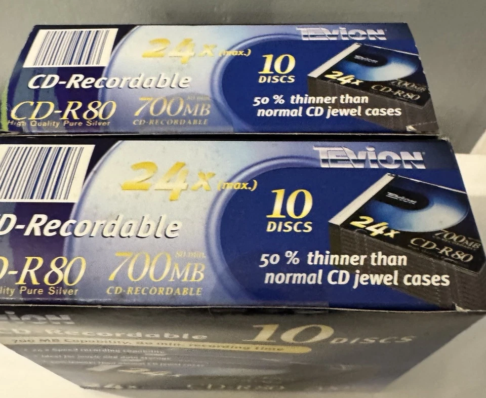 Cds blank Tevion CD-R80 700MB Recordable Black CD’s SEALED 2x10 pack 20pcs - Image 2 of 4