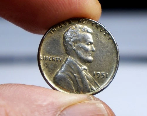 1951 Steel or Steel Plated Penny Magnetic, Fine Condition, Rare