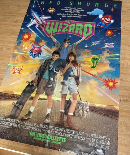 The Wizard - VHS movie poster - 1989 Folded Fred Savage Nintendo Video 39x26.5