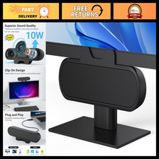 USB Desktop Computer Speakers, Wired Mini Sound Bar, HD Stereo Sound, Clip-On Mo