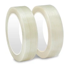 Filament Strapping Tape 2 Roll 1 Inch x 27 Yards 5.5 Mil Heavy Duty Reinforced P