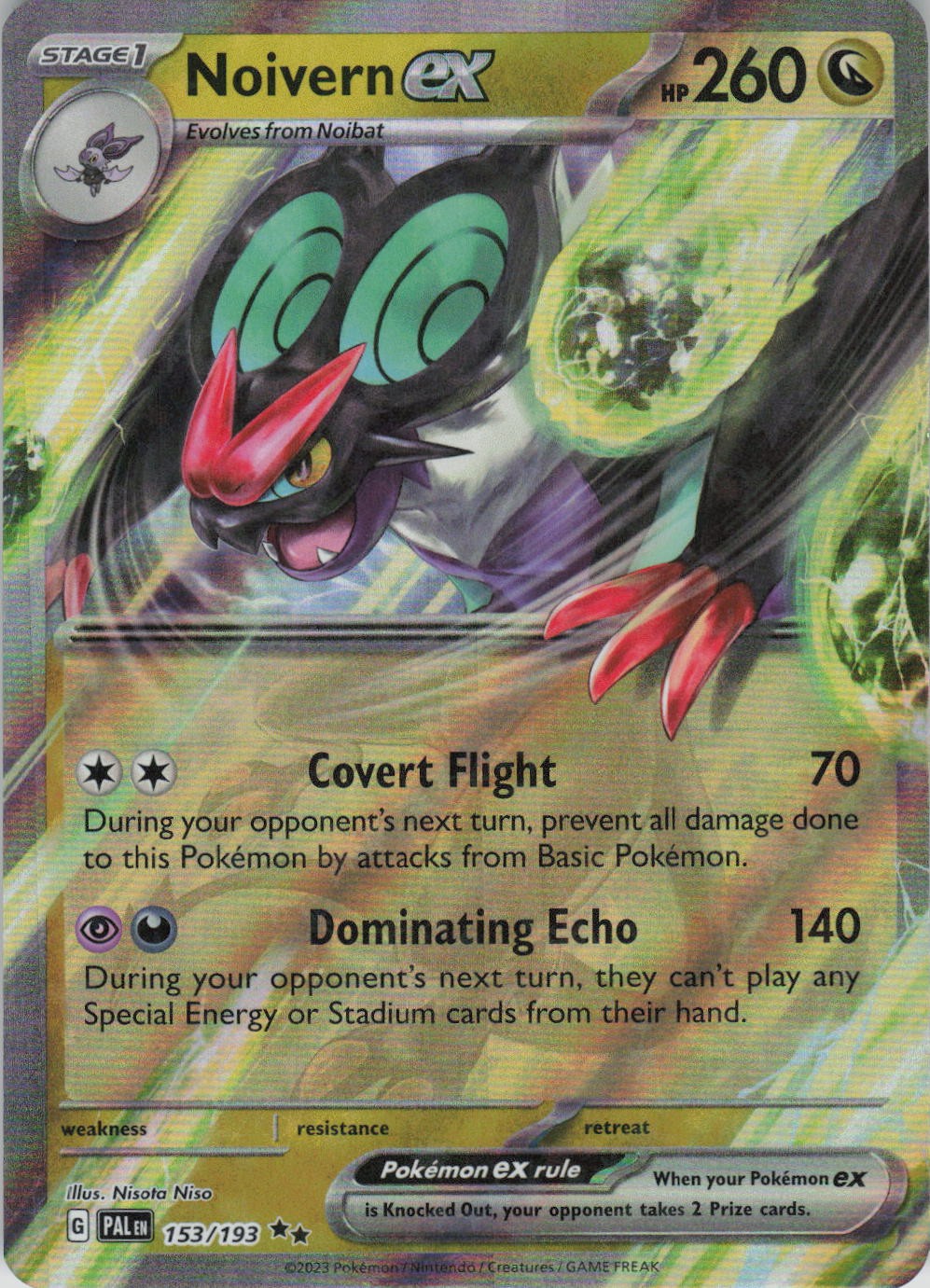 Noivern ex 153/193 Double Rare Paldea Evolved Pokemon Near Mint