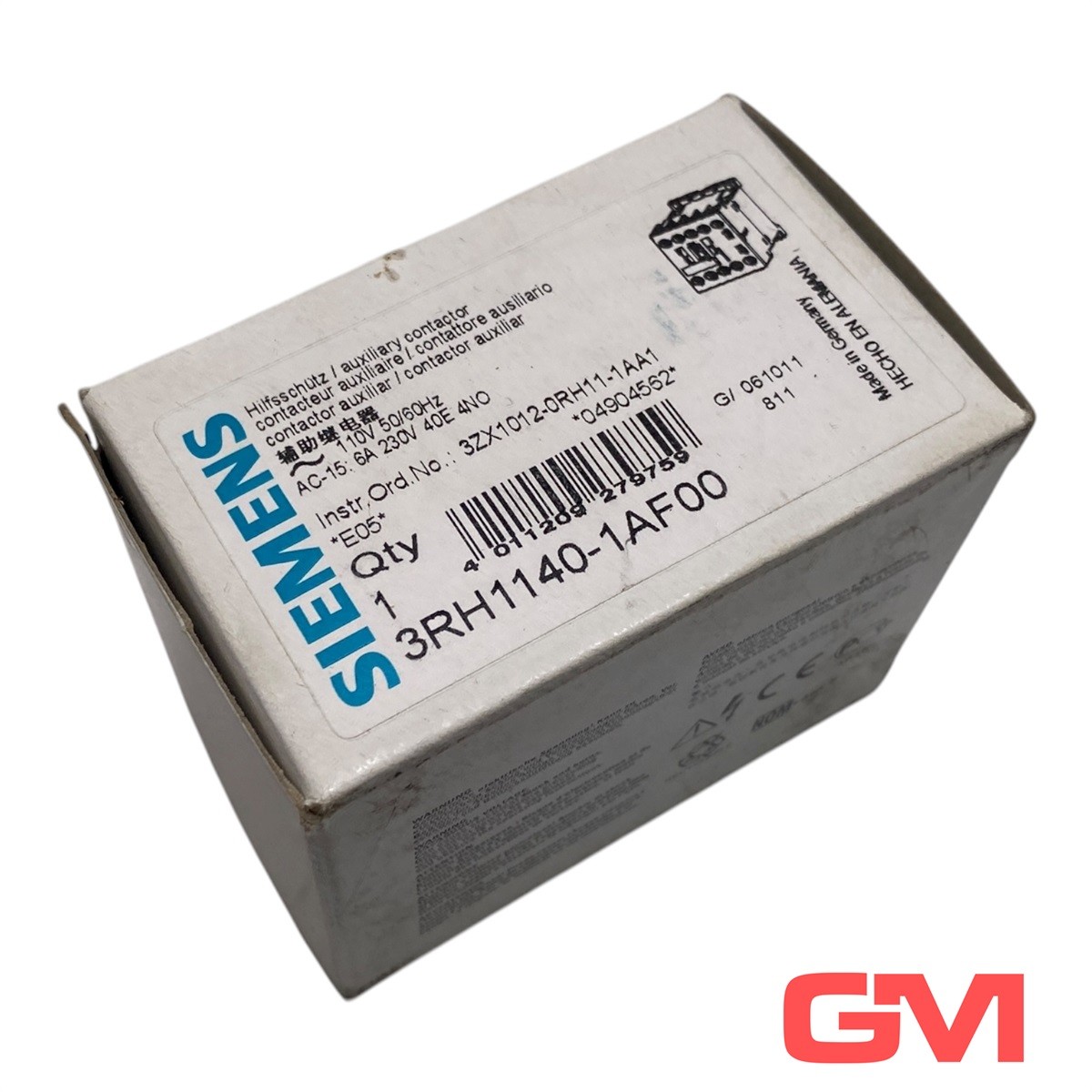 Siemens Auxiliary Relay 3RH1140-1AF00 Contactor Relay 110VAC 50/60Hz 4NO