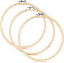 3 Pieces Embroidery Hoops, 12 inch Bamboo Frame Circle 12IN, 3 PCS,