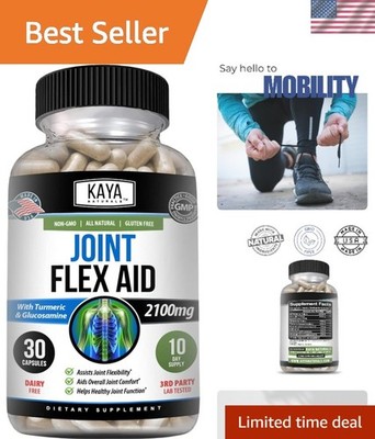 Mobility Support Supplement - Turmeric and Glucosamine Capsules 30 Count