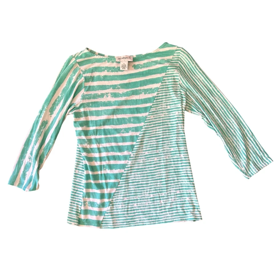 Conjunto Top y Pantalones Cortos Peck & Peck Elastizados a Rayas Talla Pequeña/2 Foto 3 de 4