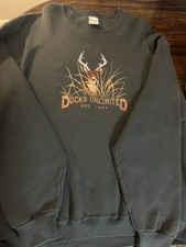 Vintage Ducks Unlimited Sweatshirt Mens XL Green Crewneck Hunting Deer 90s