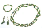Vtg. Venetian Art Glass Bead Costume Jewelry Necklace + Earrings + Bracelet - 06