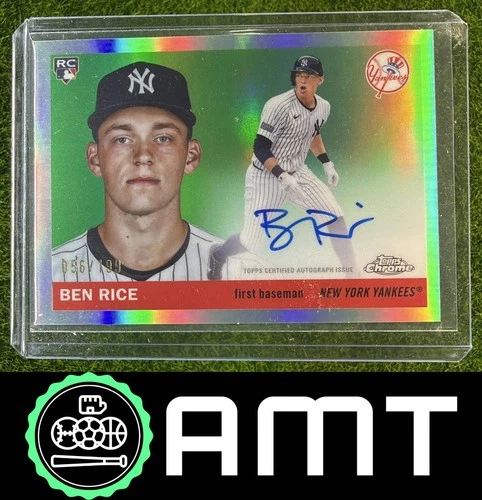 Ben Rice RC Auto 2025 Topps Chrome Platinum Anniversary 56/199 Refractor Yankees