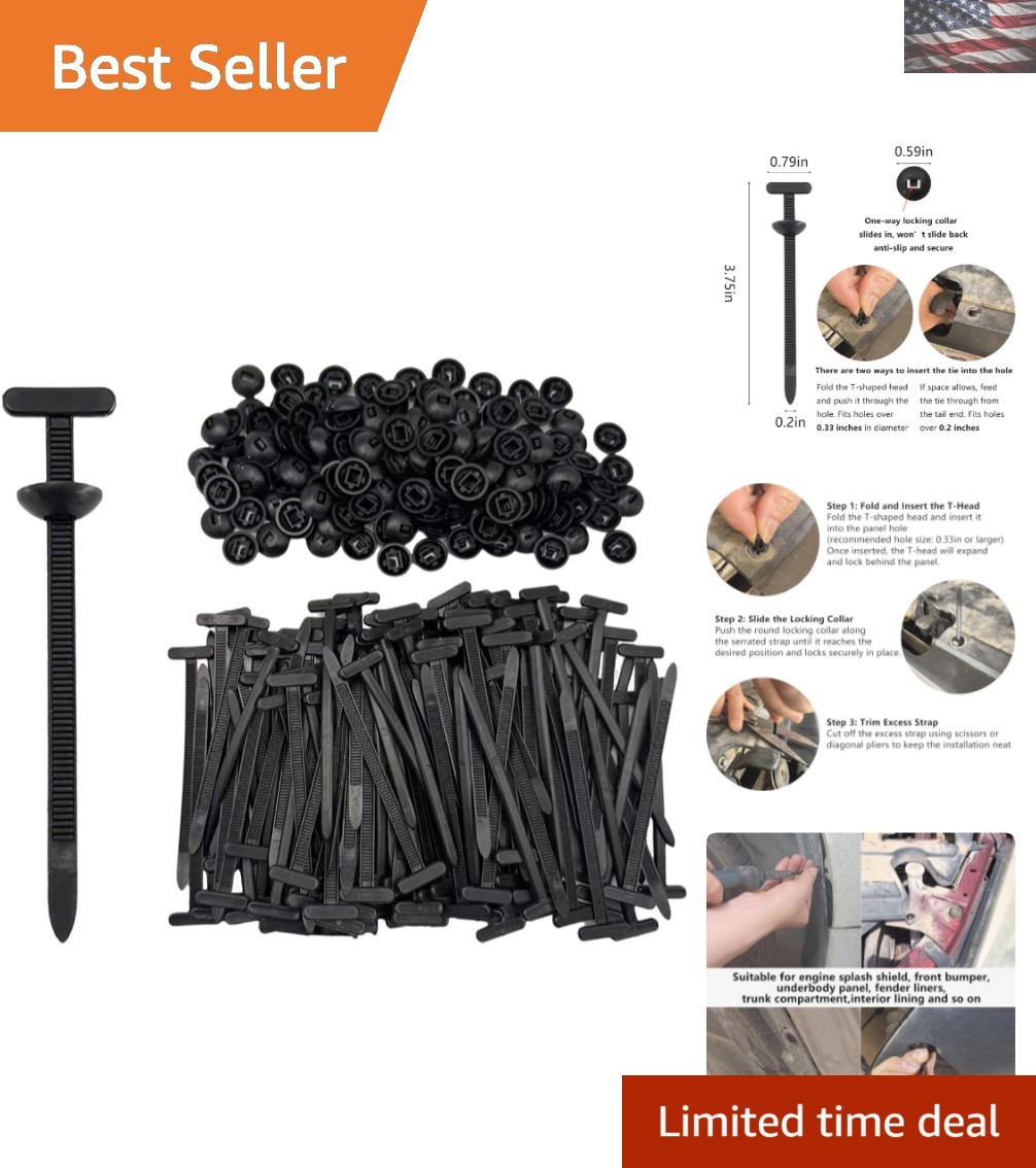 150 Durable Nylon Universal Cable Tie Buckles for Auto Use