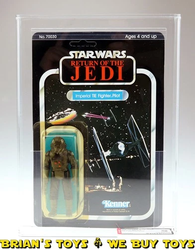Vintage Kenner Star Wars Carded ROTJ 77 Back-A TIE Fighter Pilot Action Figur...