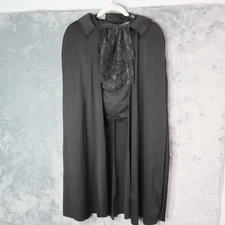 California Costume Collections Vampire Costume Mens Large Black Cape Lace Jabot