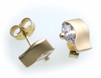 Orecchini Silvego In Oro Giallo 14kt (585) Con Zirconi, Modello QRG123K, Dimensioni 9x32 Mm, Peso 2.4g, In Scatola Regalo
