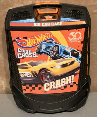 Hot Wheels Rollin' 100 Car Case Criss Cross Crash 50th Anniversary Carry Storage