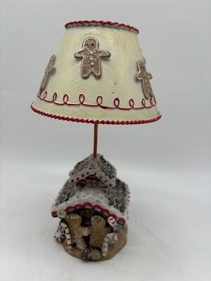 Xmas Sugar & Spice Frosted Gingerbread Man House Tealight Candle Holder Decor