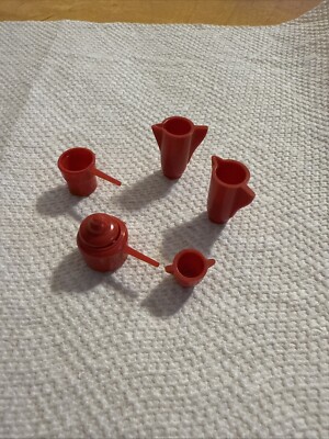 VTG miniature Pot Pitcher unbranded old   Red k1c