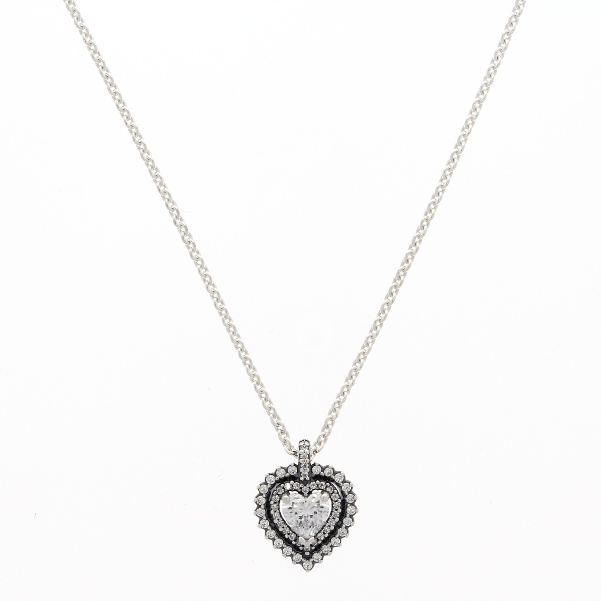 Pandora Jewelry Pandora Sparkling Open Heart Necklace PANDORA