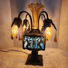 1926 Art Deco Newel Post Miller Lamp Signed