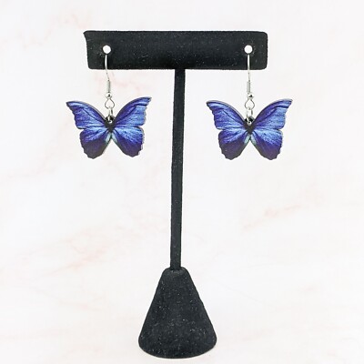 Blue Morpho Butterfly Earrings Oddities Curiosity Mystical  jewelry acrylic
