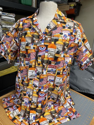 “American Bourbon” LG, SOMETHING FISHY SHIRT, Man’s Hawaiian Shirt, Cotton, - 第 1/6 張圖片