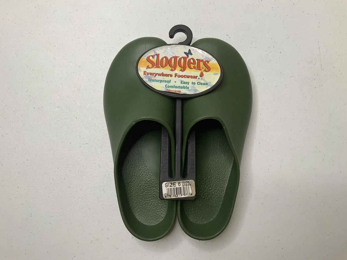 Sloggers Womens Premium Garden Clog Mule Shoes Cactus Green Slip