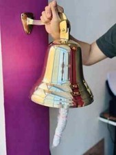 Large Nautical Ship's Bell 9" Solid Brass Marine Maritime Wall Decor New Gift