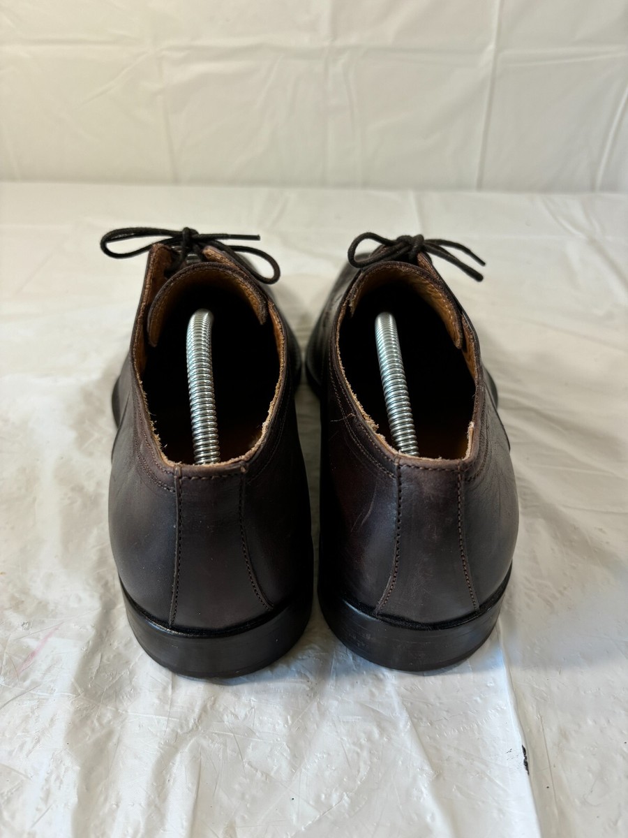 Barneys New York Mens 11 M Brown Leather Square Toe Oxfords 