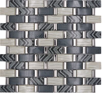Mosaïque Dorée Rétro En Verre Et Pierre – 300x300 Mm, Brillant, Pour Mur, Miroir Ou Cuisine