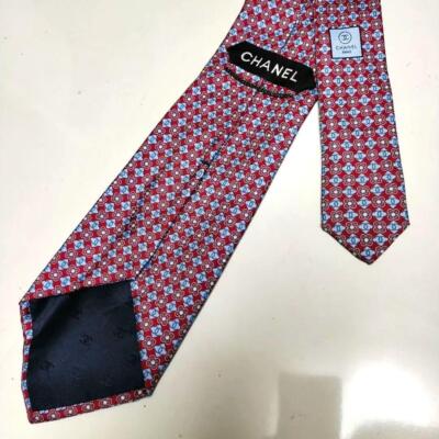 BULL　CHANEL ネクタイ CHANEL LOGO France Genuine Silk 100 Mens Tie Necktie Dress Luxury