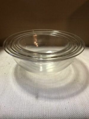 Vintage Pyrex Corning Mixing Bowl Lot 3 Clear Glass 322 323 325 1L 1.5L 2.5L