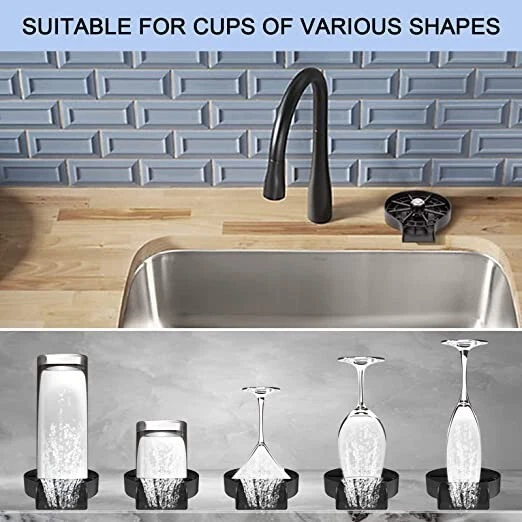 Enjuagador de vidrio para fregadero de cocina, accesorios incluidos Foto 3 de 4