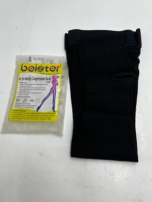 ( 1 pair) Beister Open Toe Thigh High 20-30mmHg  Compression Socks Size XL Black