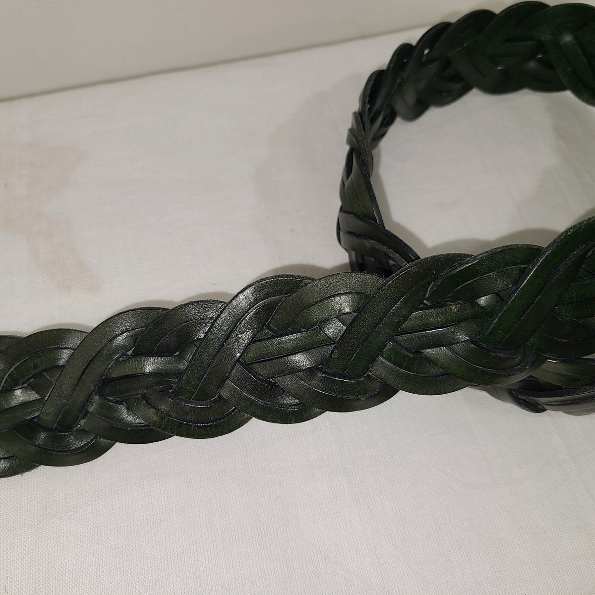 Vintage COACH 8520 Braided Belt Petite S Small Dark Green Leather 31\