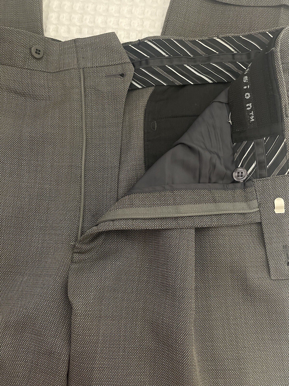 Louis Raphael Pants Men 36x29 Grey Wool Pleated Dress Slacks Trousers